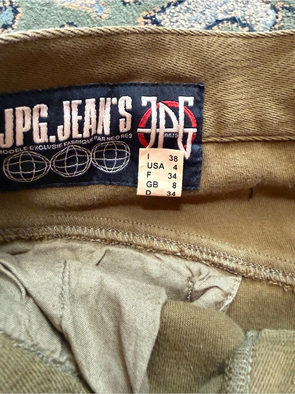 vintage 1990s JPG Jean's label by designer Jean Paul Gaultier olive green pants